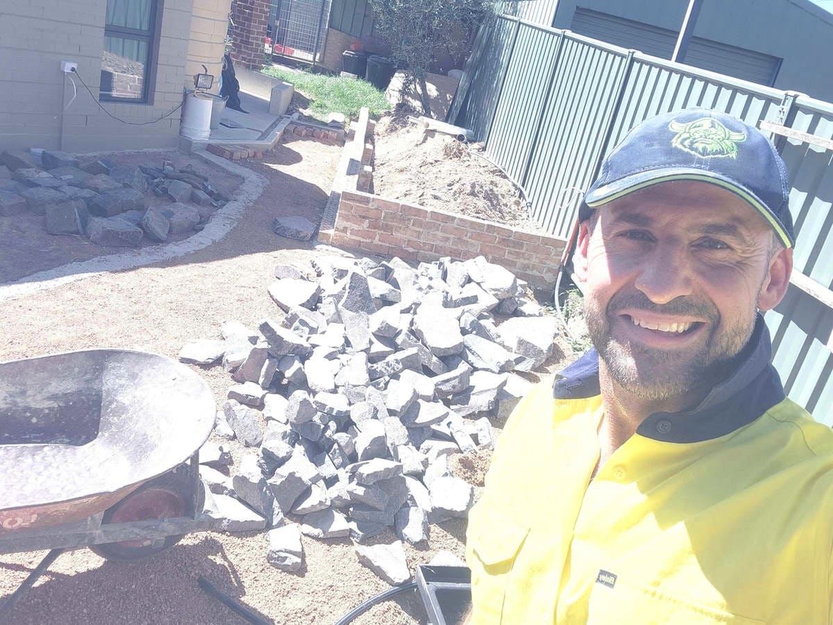 Marco on a paving job
